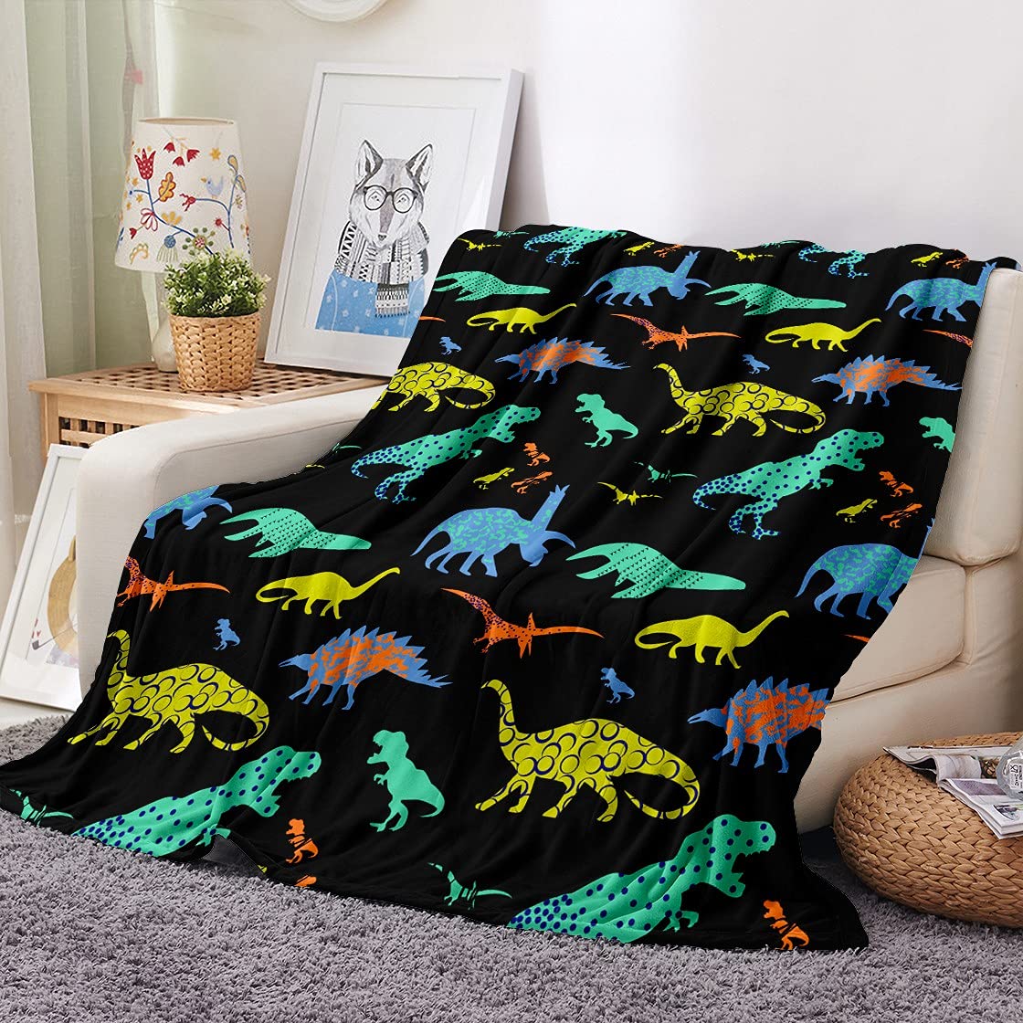 LIGUOGUO Kids Boys Dinosaur Blanket 