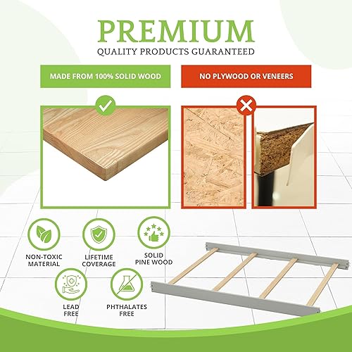 Vista 152 de Kit de conversión de tamaño completo, rieles de cama para cunas Evolur, kit convertible de cuna de madera maciza para cama de niños, rieles de Blanco