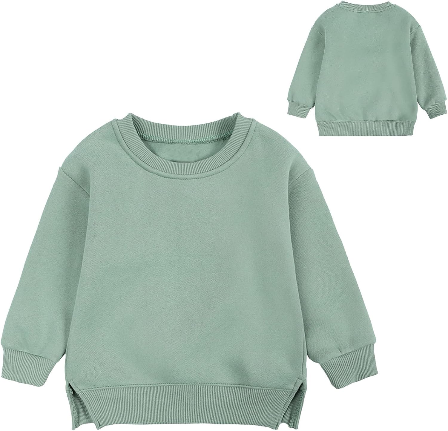 Newborn Toddler Boys Girls Pullover Long Sleeve Solid Color Sweatshirt Sweater Tops Baby Fall Winter Clothes