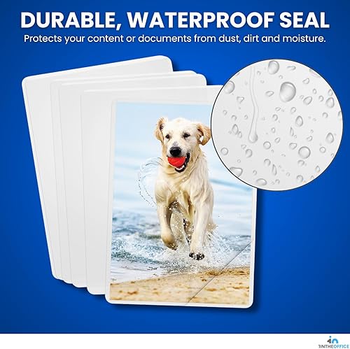 Miniatura 6 de 1InTheOffice Bolsas de laminación térmica 4x6, bolsa de laminación fotográfica 4x6, 5 mil de grosor, 25paquete