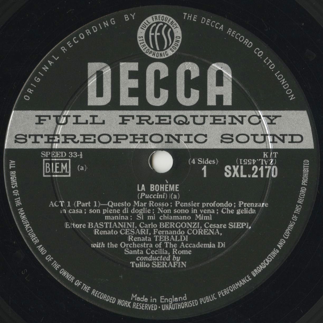 Amazon.co.jp: プッチーニ Puccini ラ・ボエーム La Bohème DECCA SXL