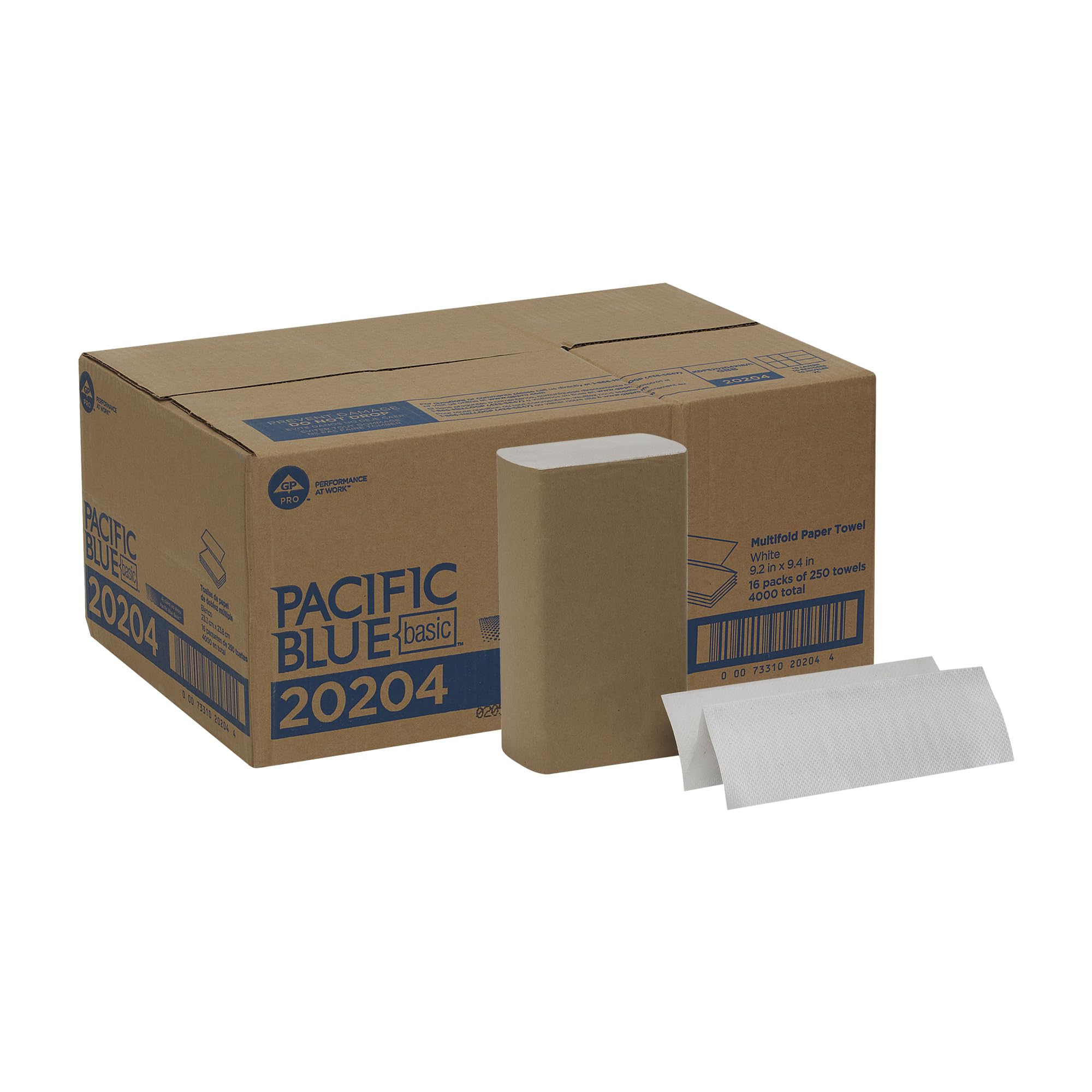 Pacific Blue Basic Multifold Paper Towels Previously Branded Acclaim by GP PRO Georgia-Pacific White 20204 250 Towels Per