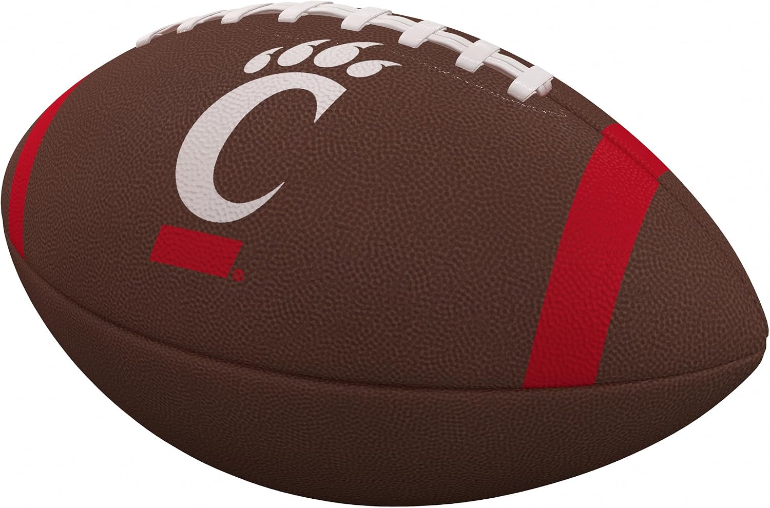 Logo Brands NCAA Cincinnati Bearcats Full-Size Compsite Football – Team Color Stripe Design | Durable Composite Leather with Grip Laces | Great for Tailgates