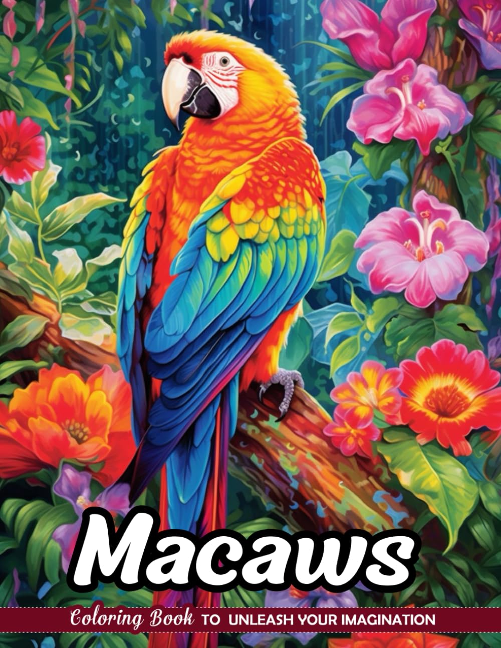Macaws Coloring Book: Colorful Parrots for Tropical Art