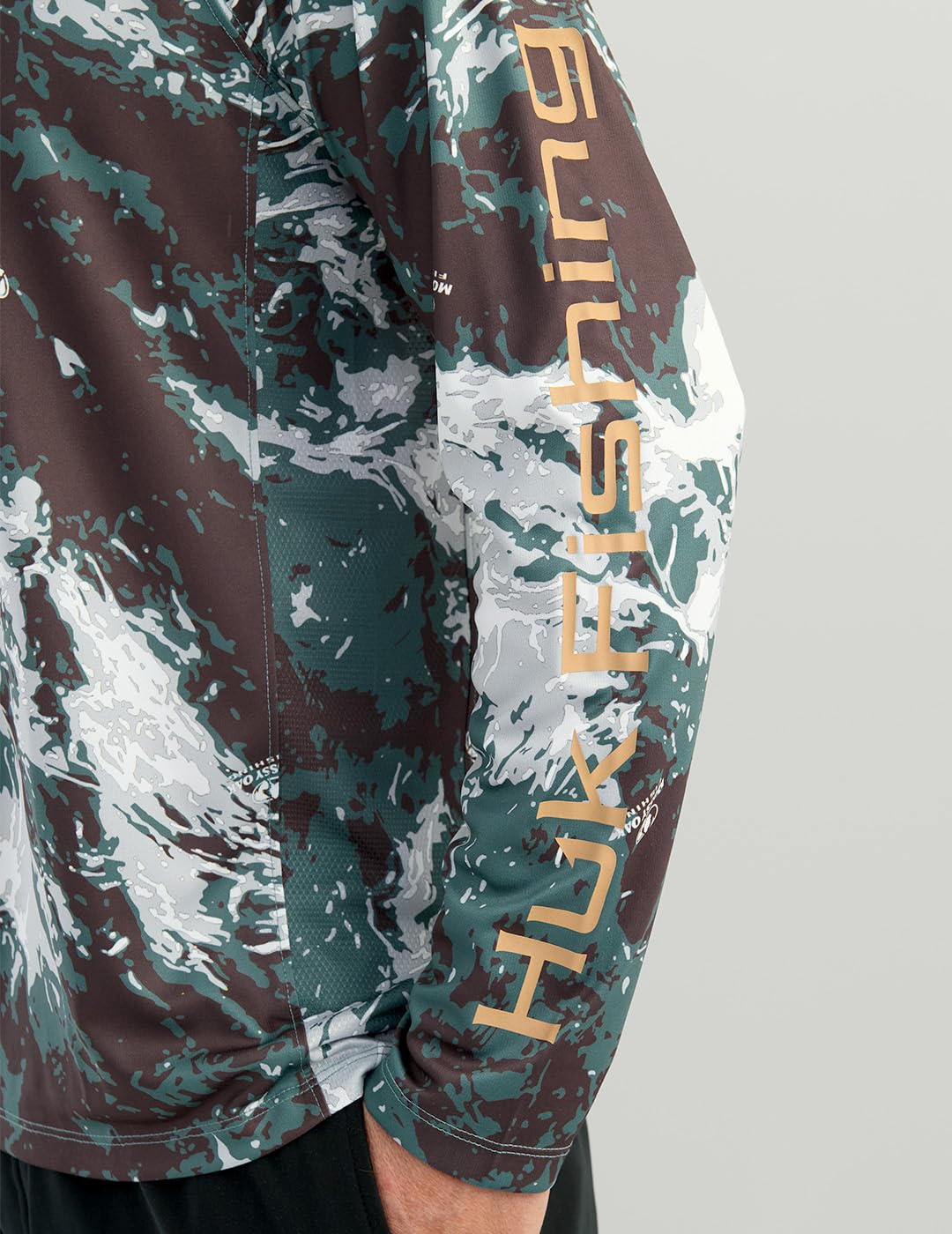 HUK Herren Pursuit Pattern Crew Long Sleeve Shirt, Performance Shirt Pursuit Pattern Crew Langarmshirt Performance Shirt (1er Pack)
