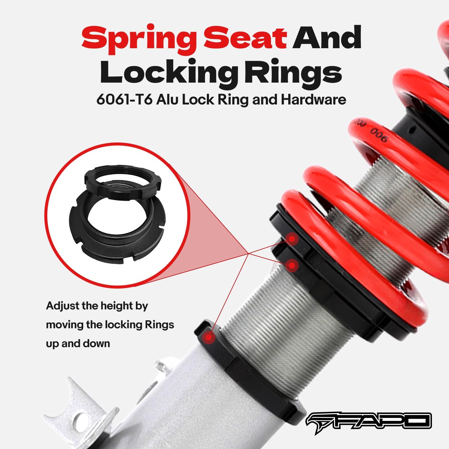 FAPO Coilover for Honda Civic 2006-2011 FG1/FG2/FA1/FA2/FA3/FA4/FA5/ FD1/FD2/FD3/FD4/FD6/FD7 Adjustable Height Mono-Tube Shock Suspension Strut Lowering Kit