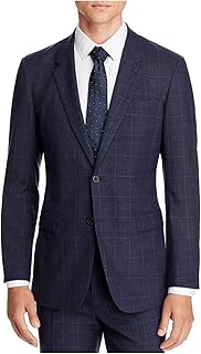 THEORY Mens Chambers Navy Single Breasted, Multi-Check Slim Fit Suit Separate Blazer Jacket 40 Short