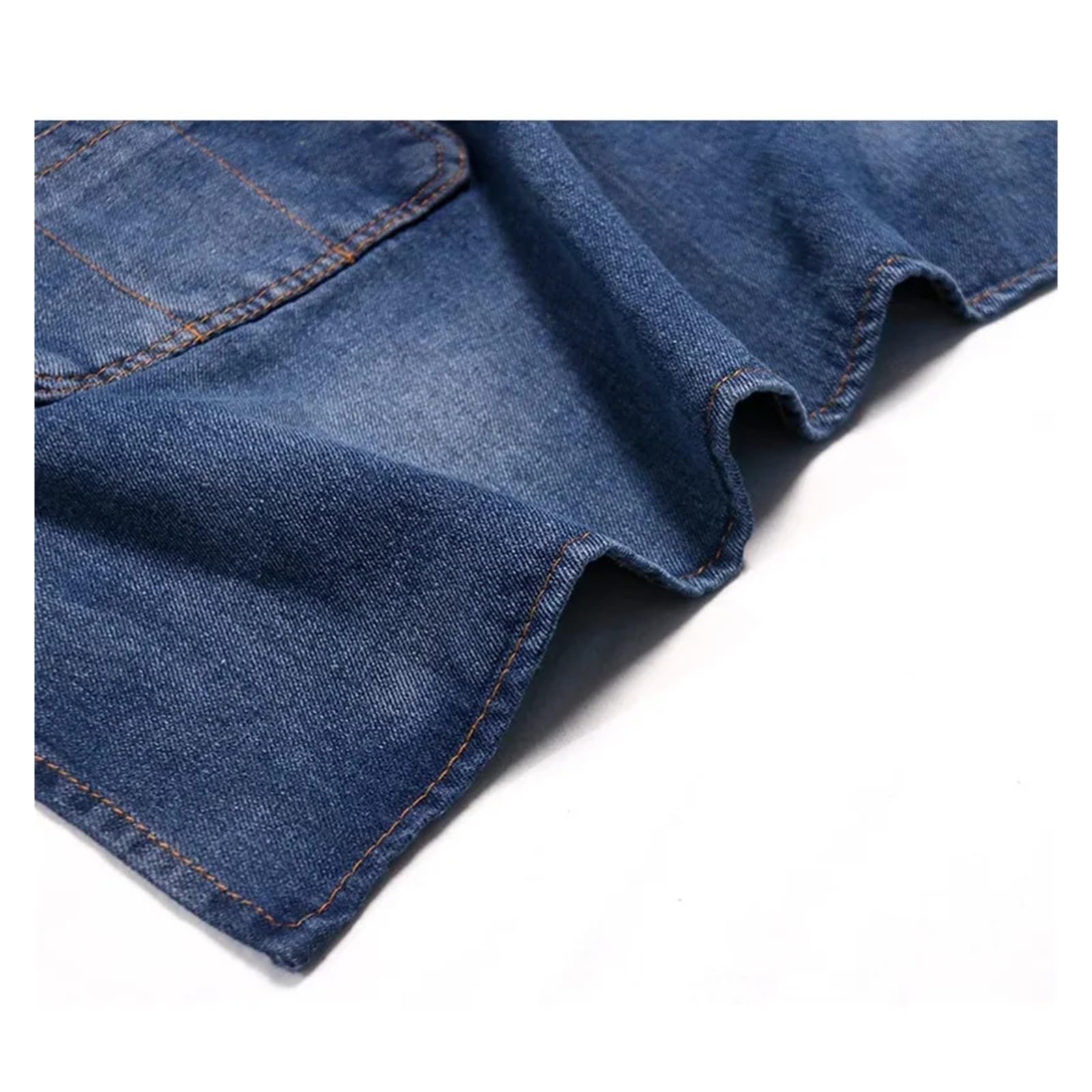 Genérico Grembiule da lavoro in denim, indumento unisex antimacchia con tasca inclinata retrò