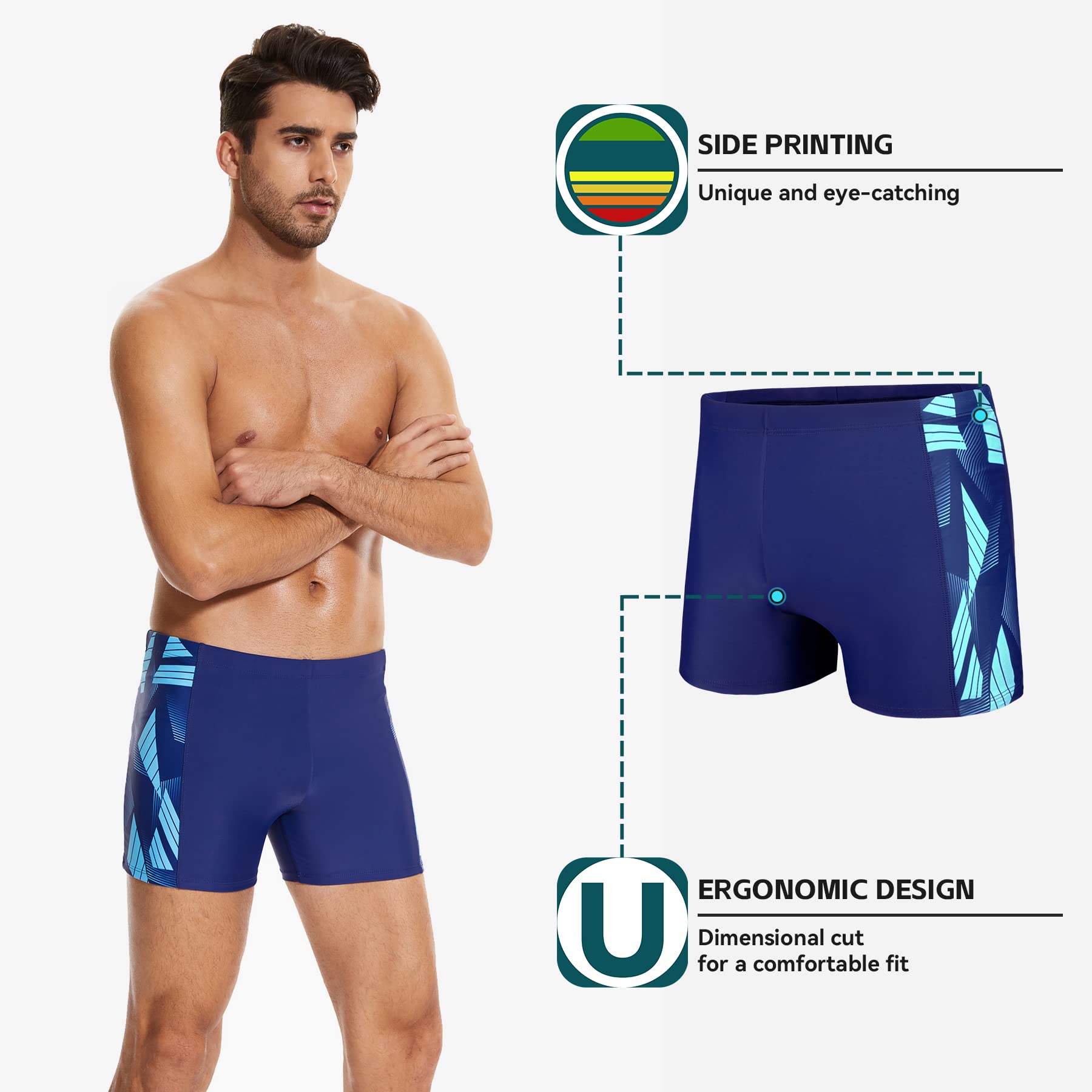 Herren Badehose Sport Schwimmhose Badeshorts Beachshorts Chlor Resistent