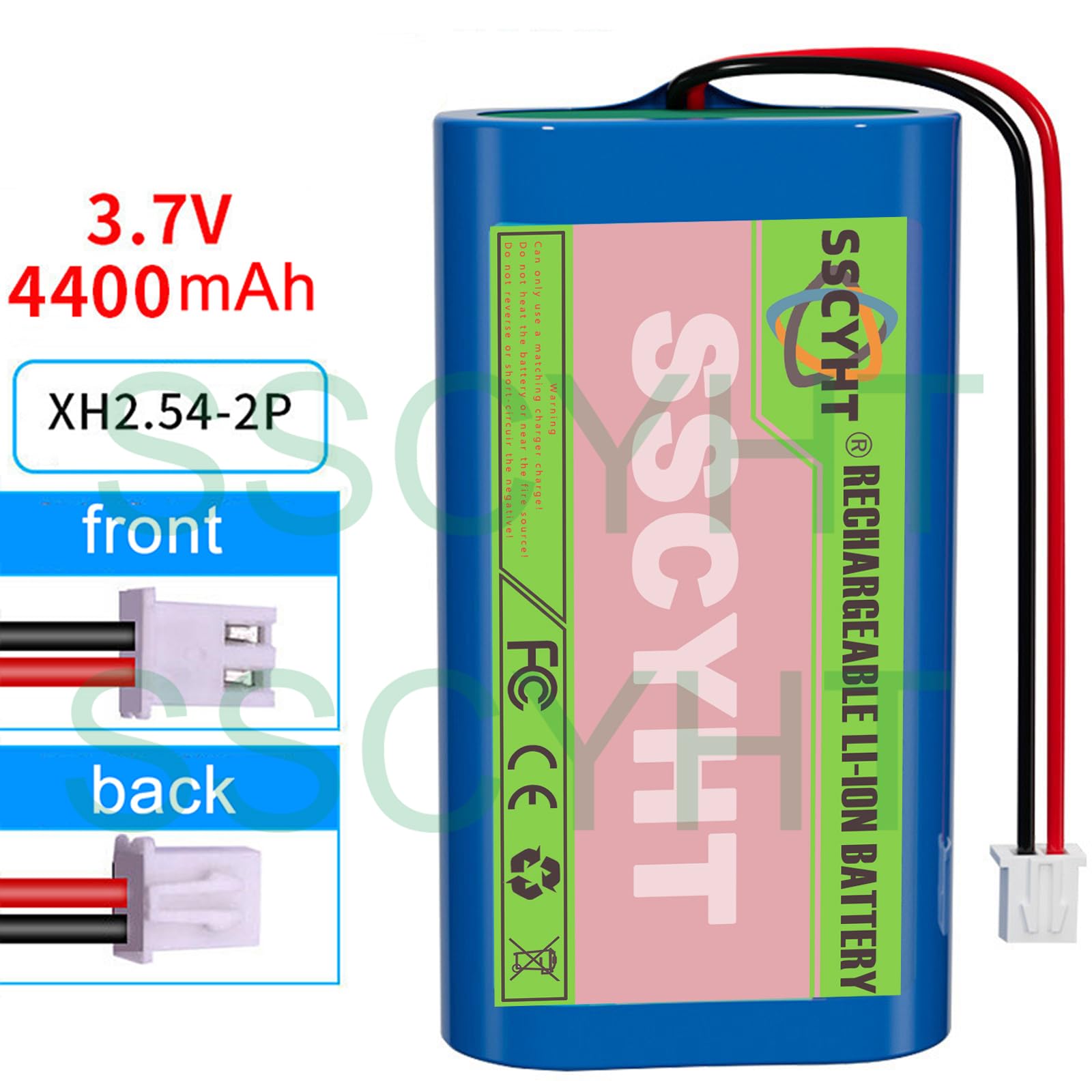 Batteries Rechargeables 3.7V, 6800mAh, 6000mAh, 5200mAh, 4400mAh, 4000mAh, Lithium-ION, avec Prise XH2.54/PH2.0