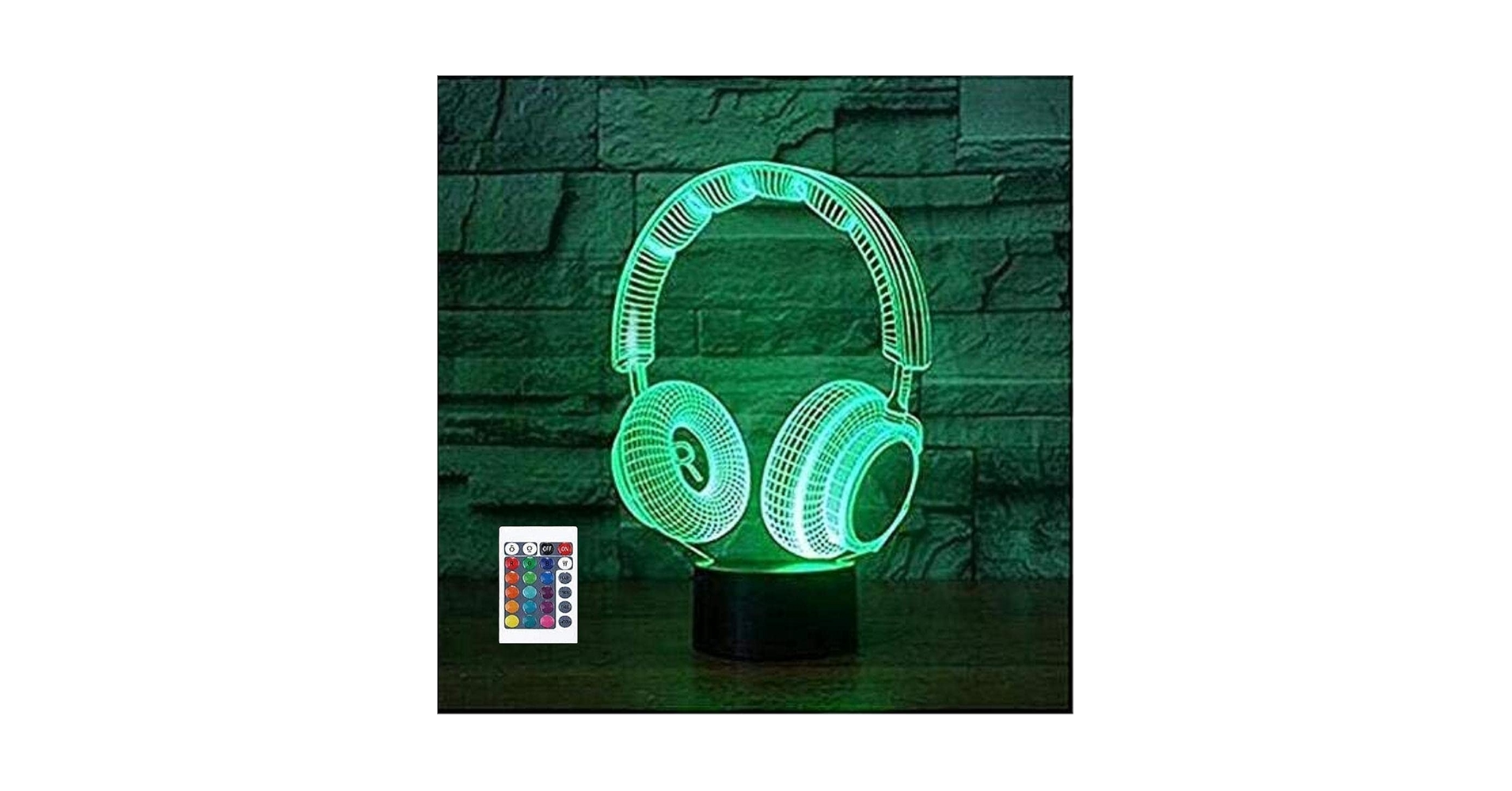SUPERIORVZND 3D Lamp Wireless Headphone Night Light Remote