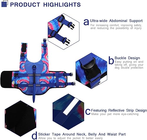 Miniatura 4 de ASENKU Chaleco salvavidas para perros y mascotas, chaleco salvavidas de seguridad para nadar en barco, chalecos salvavidas para perros y tiburones,