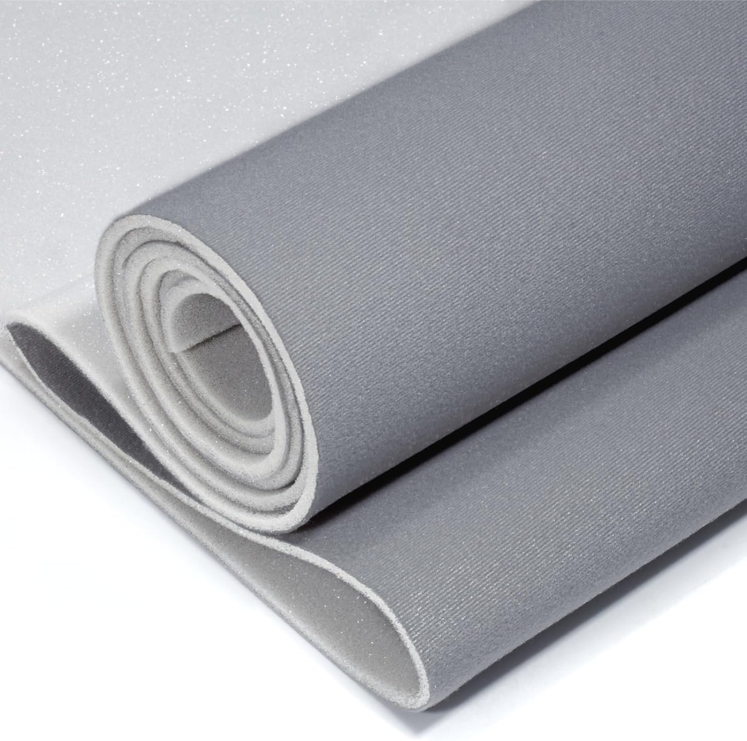 Auto Headliner Fabric 120“ L × 60” W Ultra-Fine Velvet with Foam Backing - Tube Packaging - Gray Interior Replacement Material for Car/Truck/SUV/RV Roof - Home Repair/DIY Headliner Material