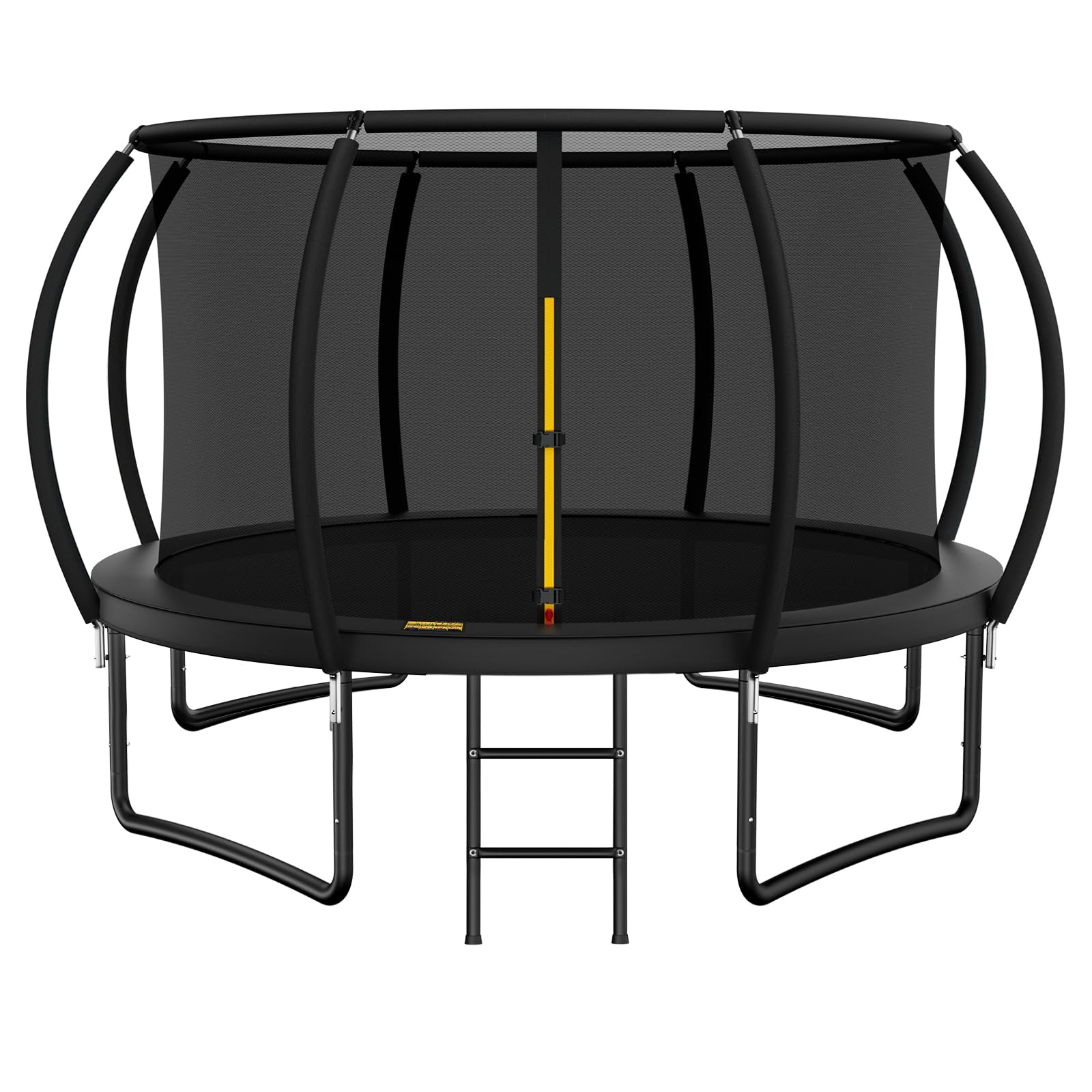 10FT 12FT 14FT 15FT 16FT Outdoor Trampoline with Enclosure Net, Heavy Duty Yard Trampolines, ASTM Approval Recreational Trampolines for Kids and Adults Black 12FT