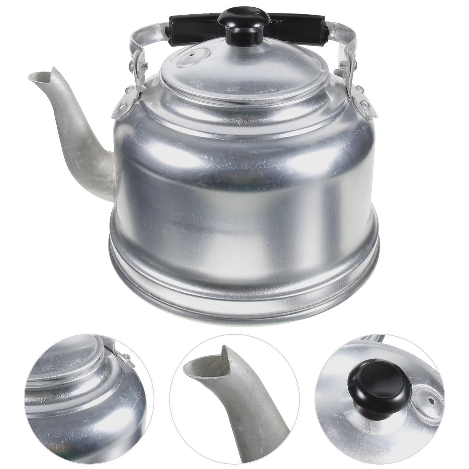 Tetera de Aluminio de 4l Silbato, Resistente para Cocina