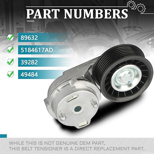 Miniatura 2 de IRONTEK 89632 Conjunto de polea tensora de correa para Chrysler 2011-2020 300, para Dodge (11-20 ChallengerChargerDurango), para Jeep Grand Cherokee