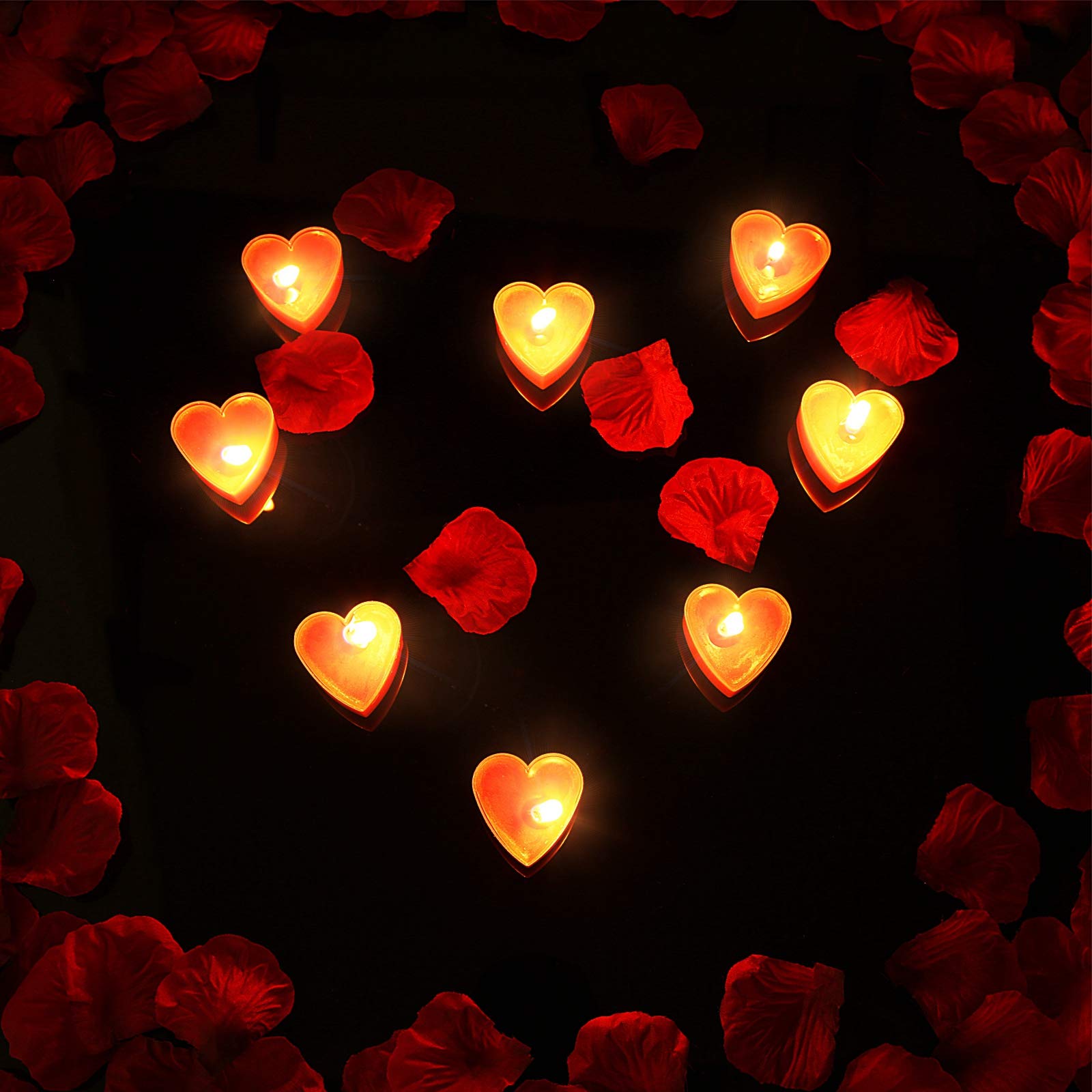 Nuanchu 18 Pieces Valentine's Day Heart Shape Candles Tealights Candle Love Tea Light Candles for Wedding Table Centerpiece Dinner Cake Decor Party Favor