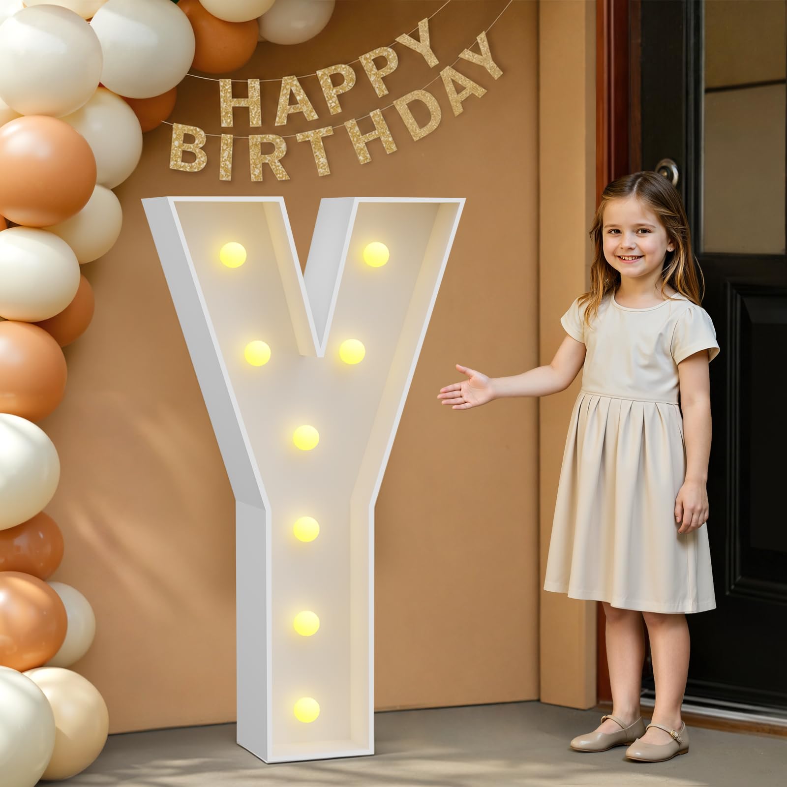Photo 1 of imprsv 3FT Marquee Letters, Mosaic Light Up Letters for Birthday Baby Shower Wedding Engagement Party Backdrop Decor, Large Marquee Y for Party Decorations