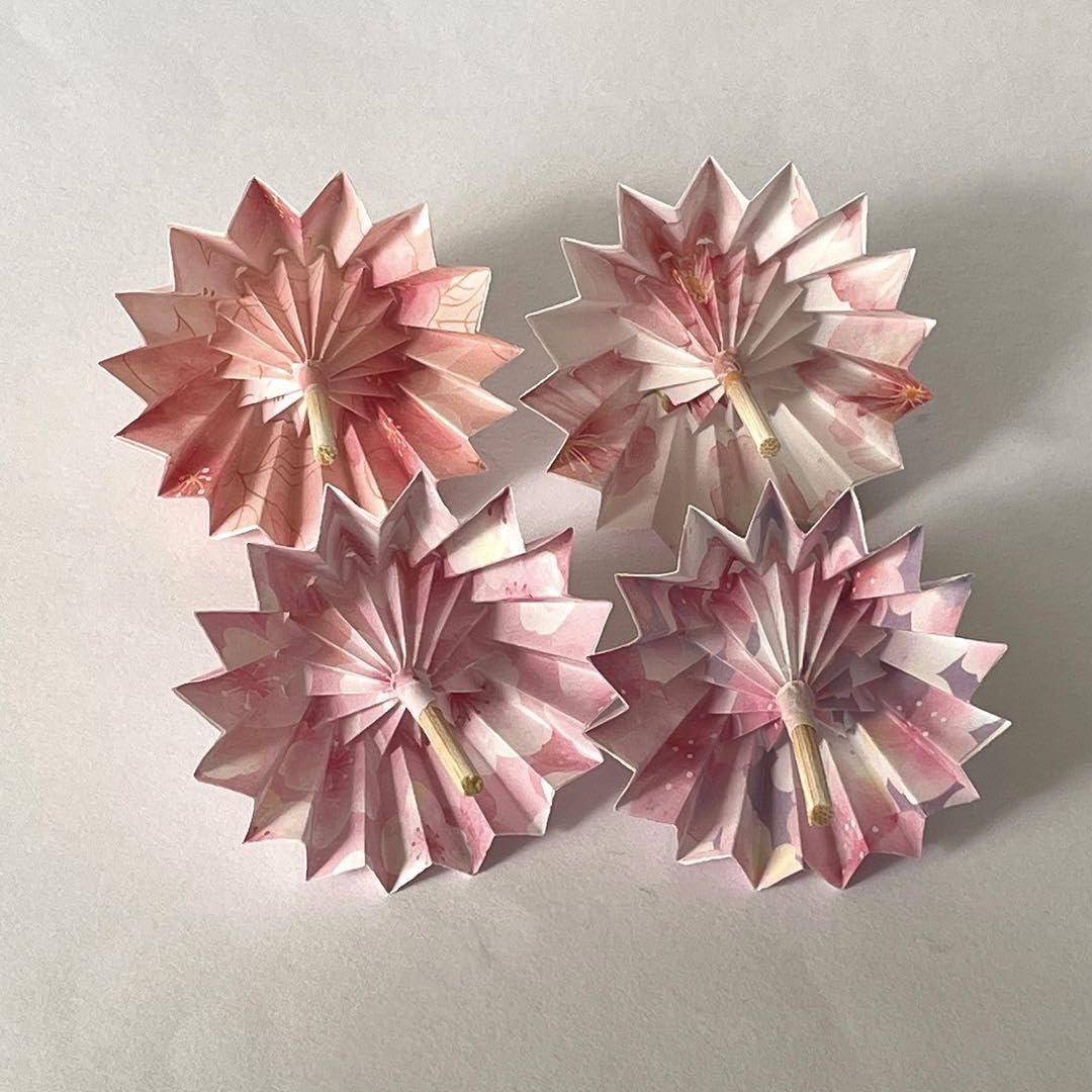 Amazon.co.jp: 和傘 桜 4本 折り紙 ハンドメイド : ファッション