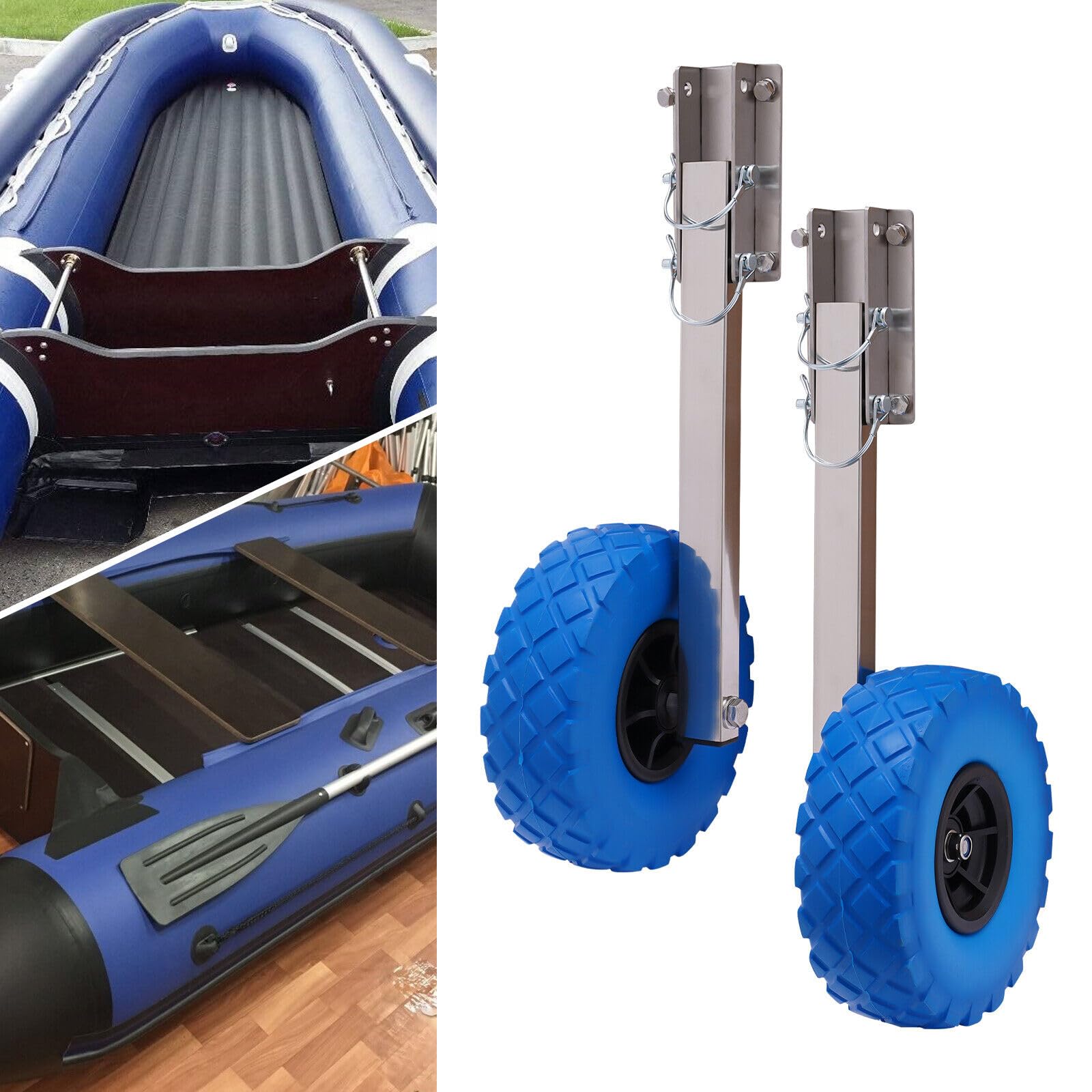 Ruote di lancio per barche da lancio, carrello di lancio, ruote per gommoni, gommoni, 136 kg, carico massimo per gommoni, kayak, gommoni, in acciaio inox