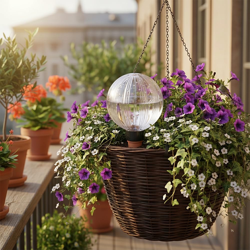 Globes d'Arrosage pour Plantes,4 Pièces 500ML Arrosage Plante Vacances, Arrosage Automatique Interieur Cône d'Arrosage, Goute a Goute Arrosage Plante Interieur pour Bureau Voyage Vacances