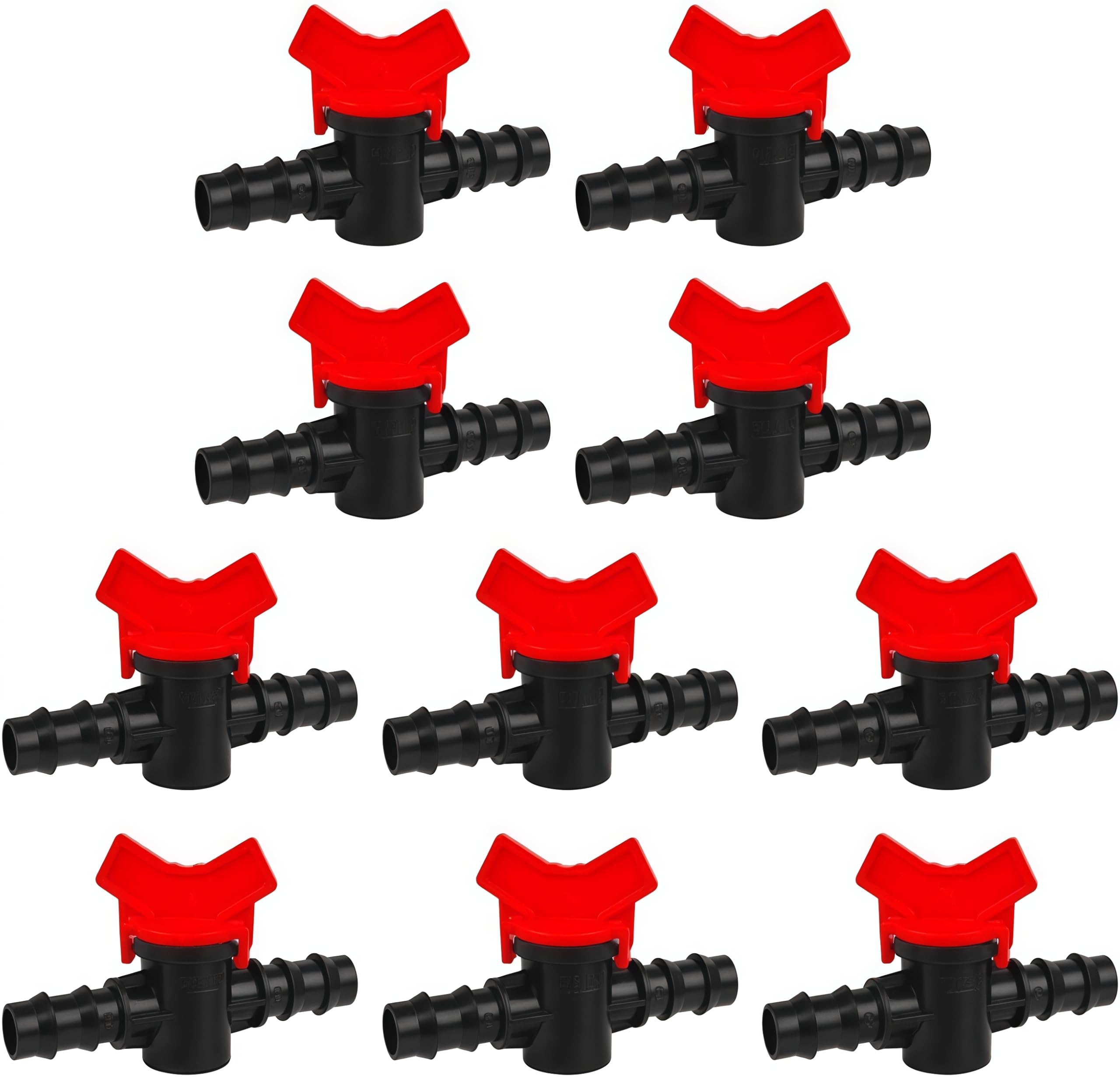 1/2 Inch Drip Irrigation Switch Valve, Barbed Ball Valve, for 16mm Irrigation Tube, Drip Tubing Shut-Off Hose Connectors Barbed for Garden (10 Pack) Loopunk