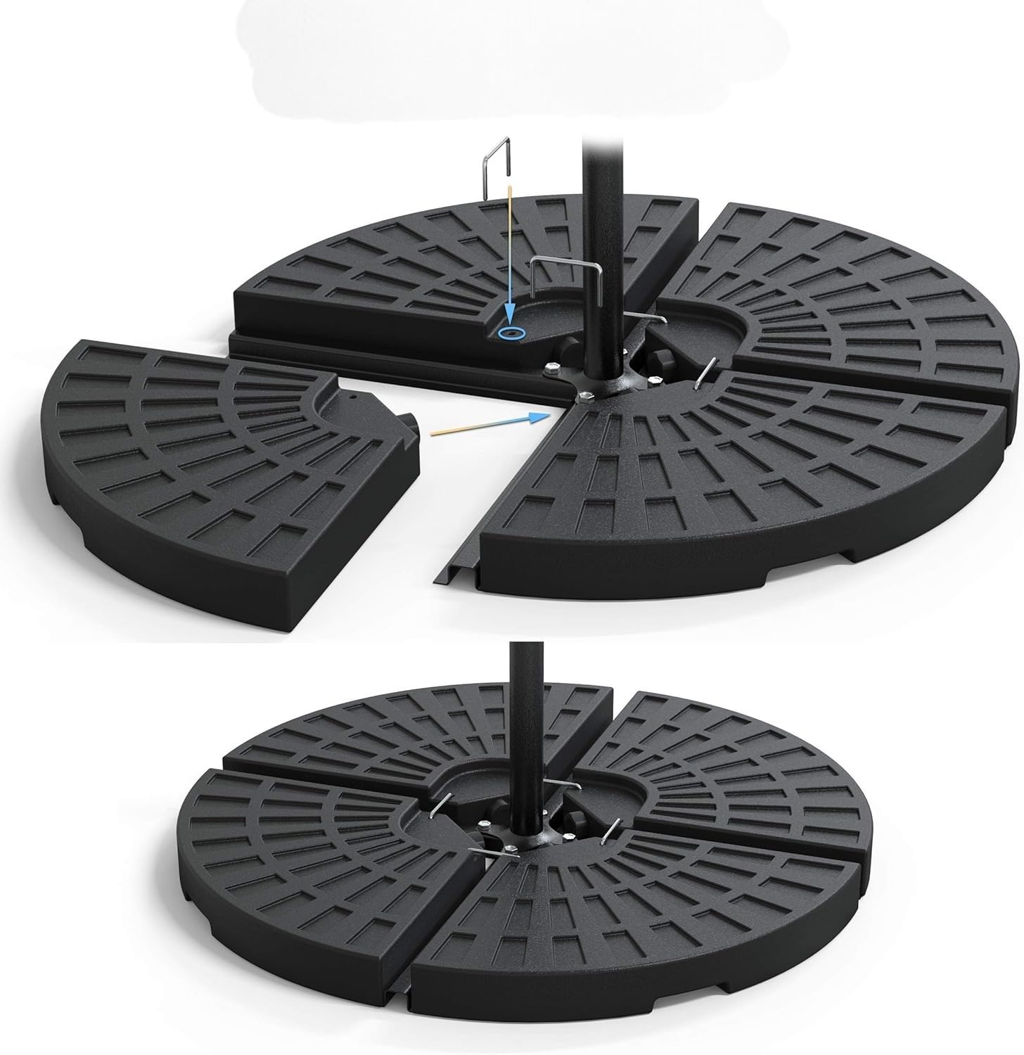 Pincho Sombrilla Terraza Exterior 300 cm – Parasol Excentrico con Manivela – Protección UV50+ – Sombrilla Basculante e Inclinable 360° – Resistente y Estable para Terraza