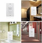 Sensky Motion Sensor Switch, Occupancy Sensor Switch, BS033C Wall Sensor Switch, 110V Neutral Wire Required, White