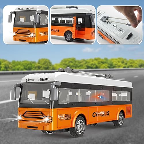 Miniatura 4 de Autobús de control remoto 2.4G Control remoto City Classic Bus Truck Modelo con luces Sonido Vehículo Eléctrico Playsets Coches para Niños Juguete