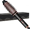 Beauty Thermal Brush, 3-in-1 Negative Ion Hair Styler with Dual Heaters, 410°F Fast Heat-Up, Snag-Free Bristles for Frizz-Free Waves & Blowouts, Adjustable TempBlack