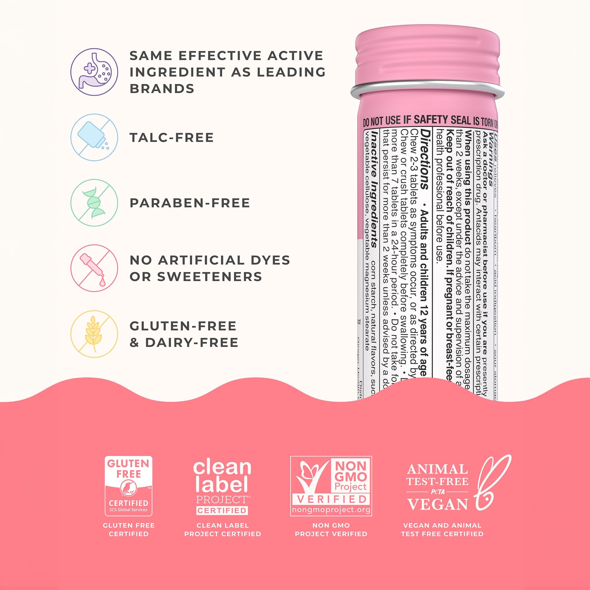 Wonderbelly Antacid, Effective Heartburn & Instant Acid Indigestion Relief, Travel Size Extra Strength Chewable Tablets, 1000 mg Calcium Carbonate, Strawberry Milkshake, 12 Count (Pack of 2)