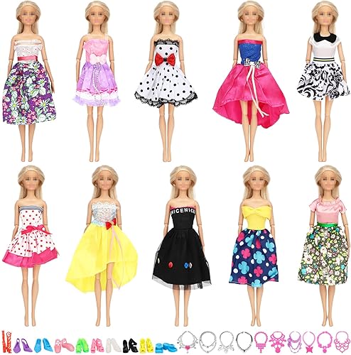 SOTOGO 40 piezas de ropa de muñeca y accesorios para muñeca de niña de 115 pulgadas incluye 10 juegos de ropa de muñeca hecha a mano 10 pares de