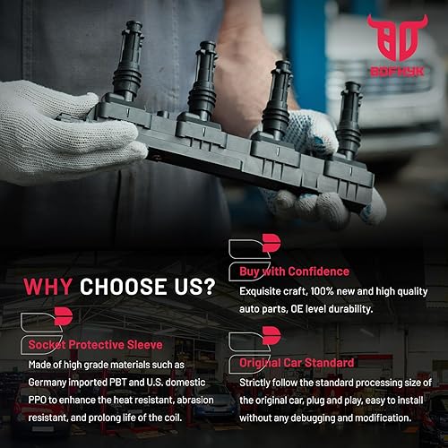 Miniatura 7 de BDFHYK Paquete de bobinas de encendido y bujías de iridio compatibles con Chevrolet Buick Cadillac GMC Saturn 3.6L y CTS 2.4L 3.0L 3.6L L4 V6 UF-569
