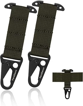 2-Pack Tactical MOLLE Clips Glove Holder & T-Mount Clash Hook Quick Release Gear Clip for Belts, Vests & Plate Carriers