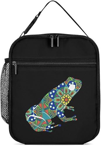 Tribe Tattoo Frog - Bolsa de almuerzo aislada para mujeres y hombres, reutilizable, bolsa de mano para trabajo y viajes