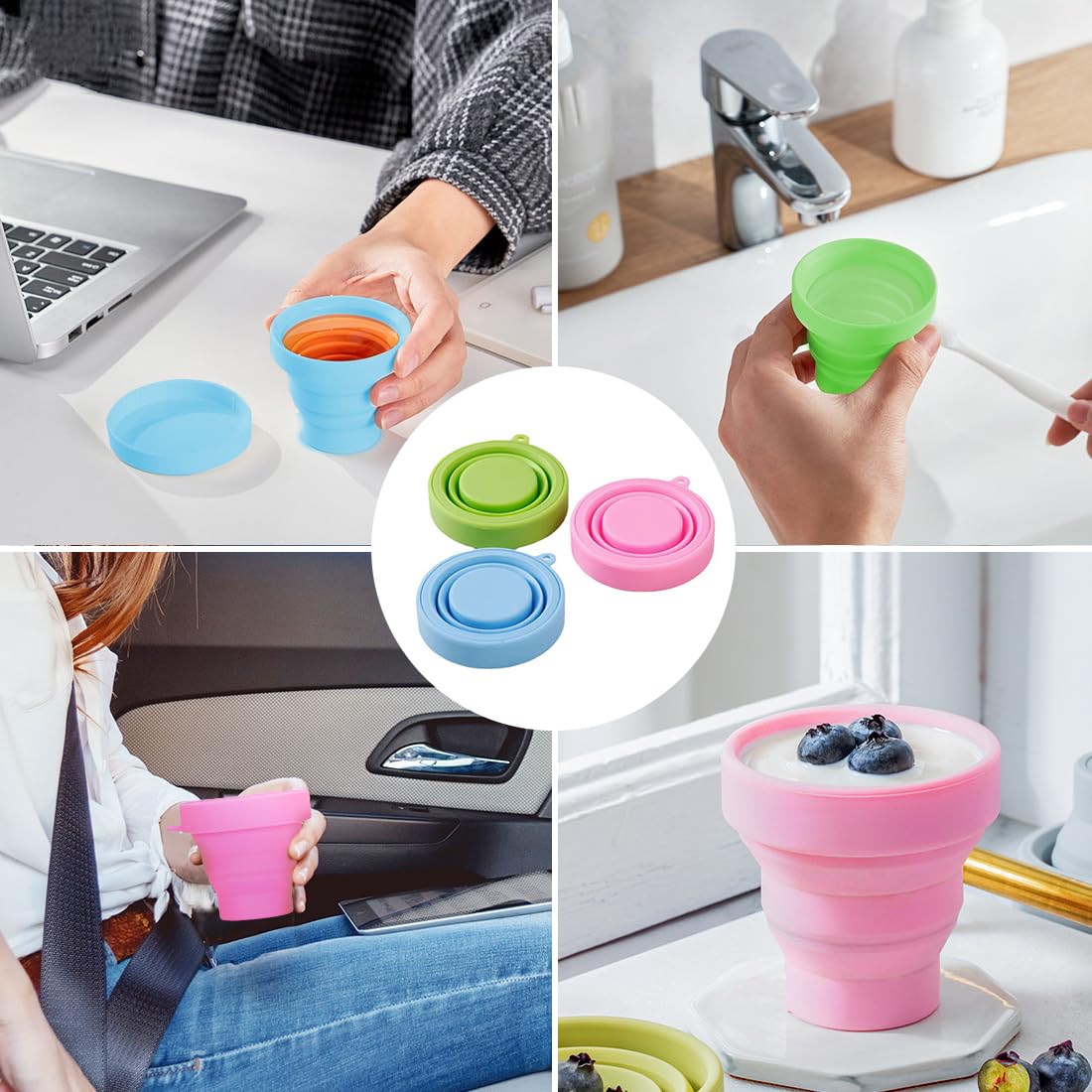 Right Traders Portable Water Silicone Cup | Folding Gargle Cup | Pocket