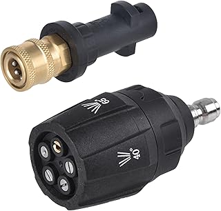 East Leaf 高圧洗浄機 ケルヒャー ノズル 5段階 1/4クイックカプラー 互換 可変スプレー 洗車 外壁 玄関タイル 清掃用