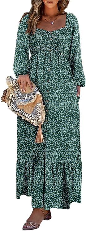 Boho Floral Maxi Dress | Spring 2025 Women's Fashion