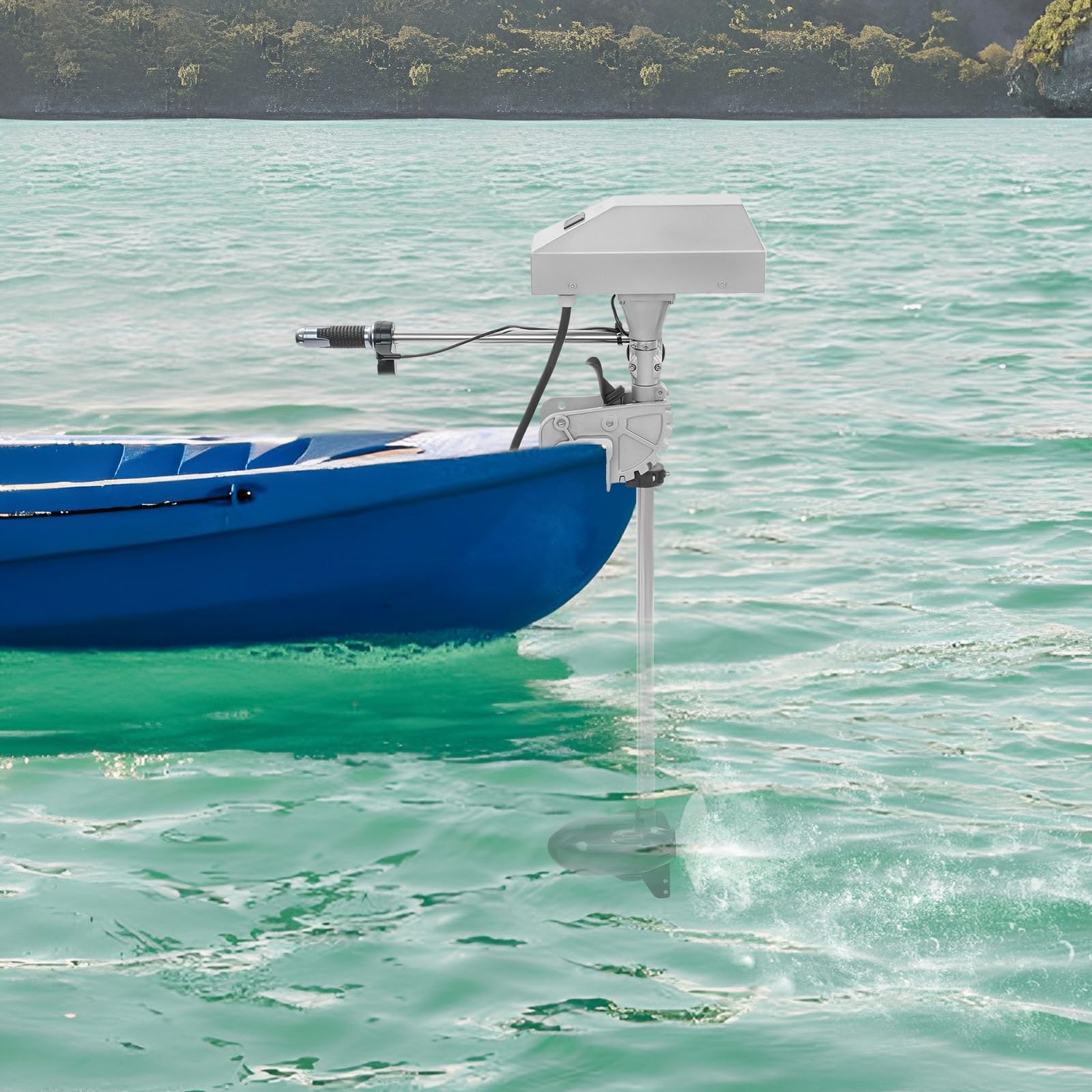 Genérico Motor fueraborda eléctrico 1500W, 12V/24V, sin escobillas, Velocidad máxima 4200rpm, Pantalla LED, Velocidad Variable, Marcha adelante/atrás, para Barcos de Pesca