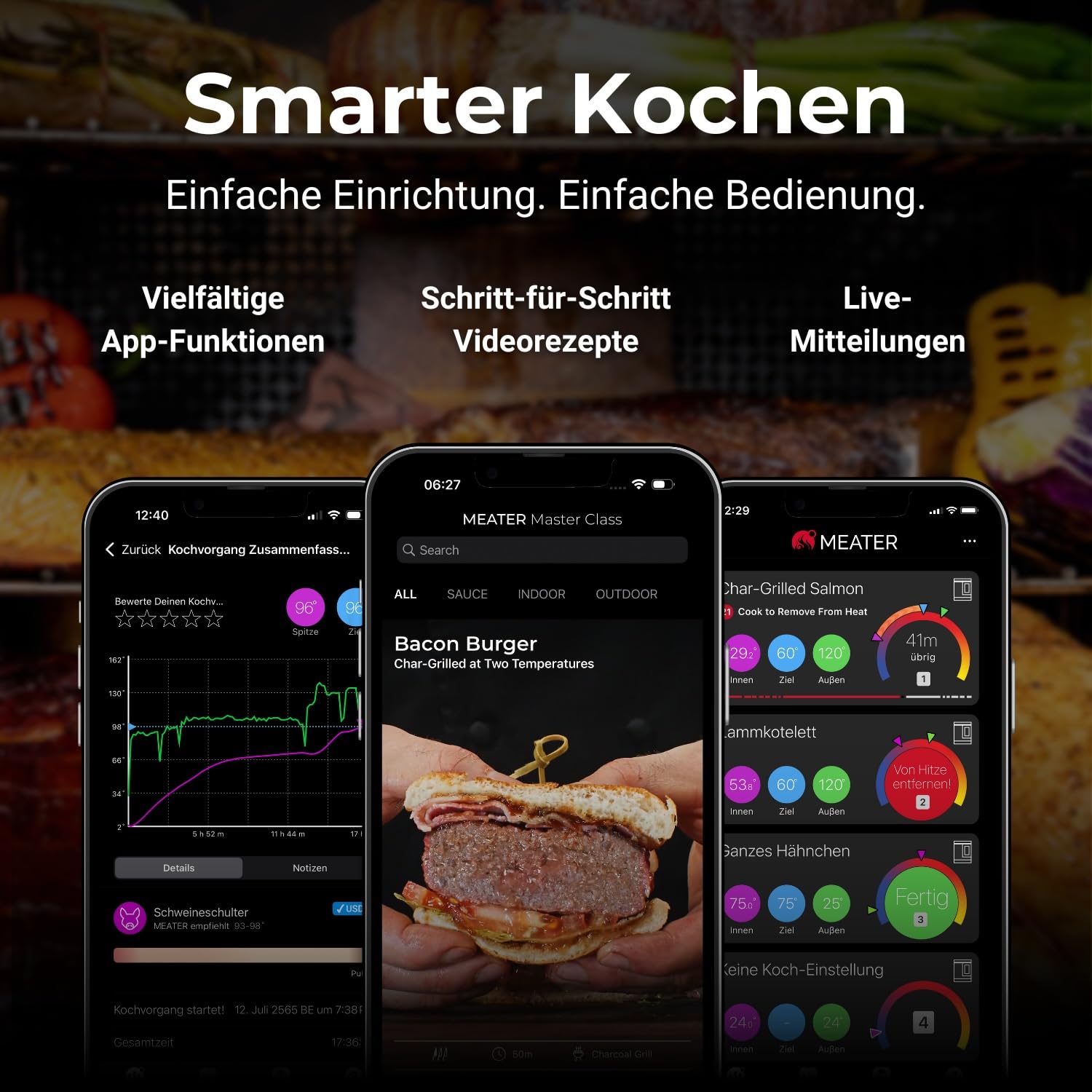 MEATER Pro XL [Neu] – Das ultimative smarte WLAN-Fleischthermometer mit vier fortschrittlichen Sonden - Multisensor Fühlern | BBQ, Ofen, Grill, Smoker, Heißluftfritteuse, Fritteuse