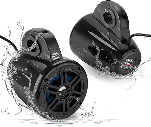 Miniatura 9 de KEMIMOTO UTV Speaker 4 Inch UTV Sound Stereo System Fit for 1.65-2in Roll Bar Marine Grade Speaker with AMP Compatible with Can-Am, Polaris RZR,