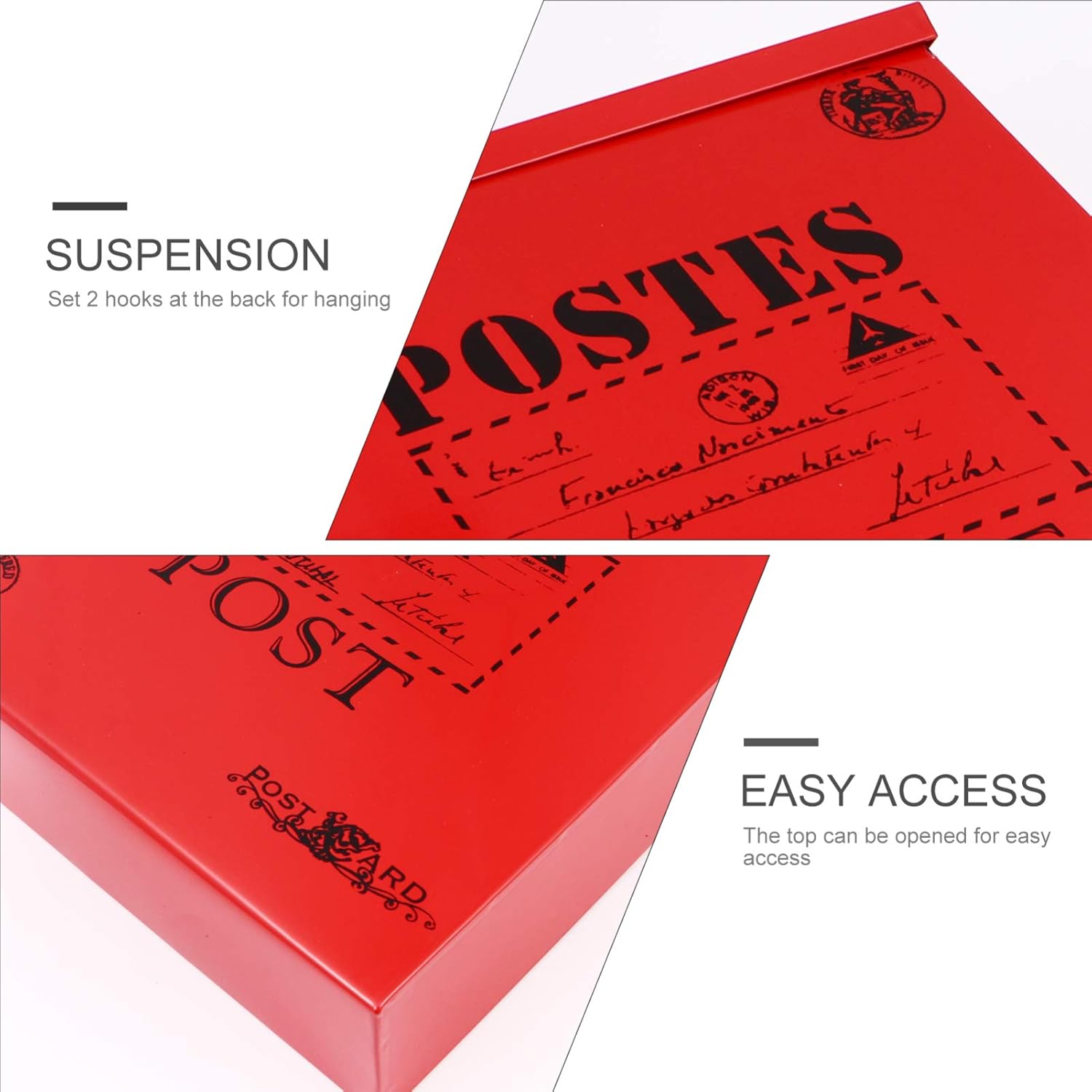 1pc Box Retro Tin Mailbox Photo Supply Letter Case Decor Newspaper Case Ornament Decor for Photo Home Decoration