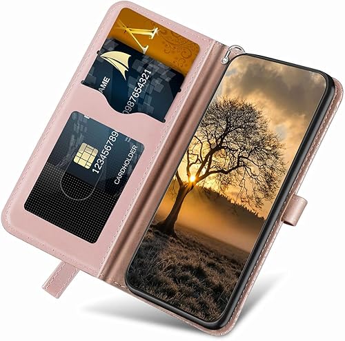 Miniatura 2 de MEUPZZK Funda para Google Pixel 6A, funda tipo cartera para Pixel 6A 5G, piel sintética de alta calidad con diseño de árbol en relieve atril ranuras