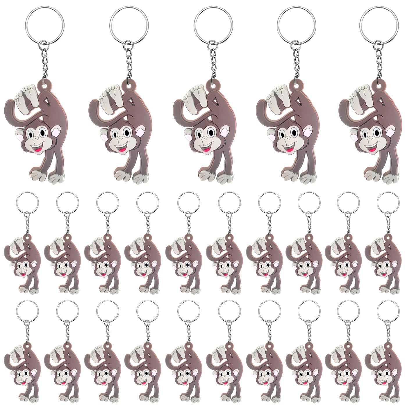 30 Pieces Monkey Keychains For Kids,Mini Keychain,Cartoon Cute Animal Keychain,Party Gifts for Children Birthday Party Bag Fillers Prize Box for Classroom (Monkey)
