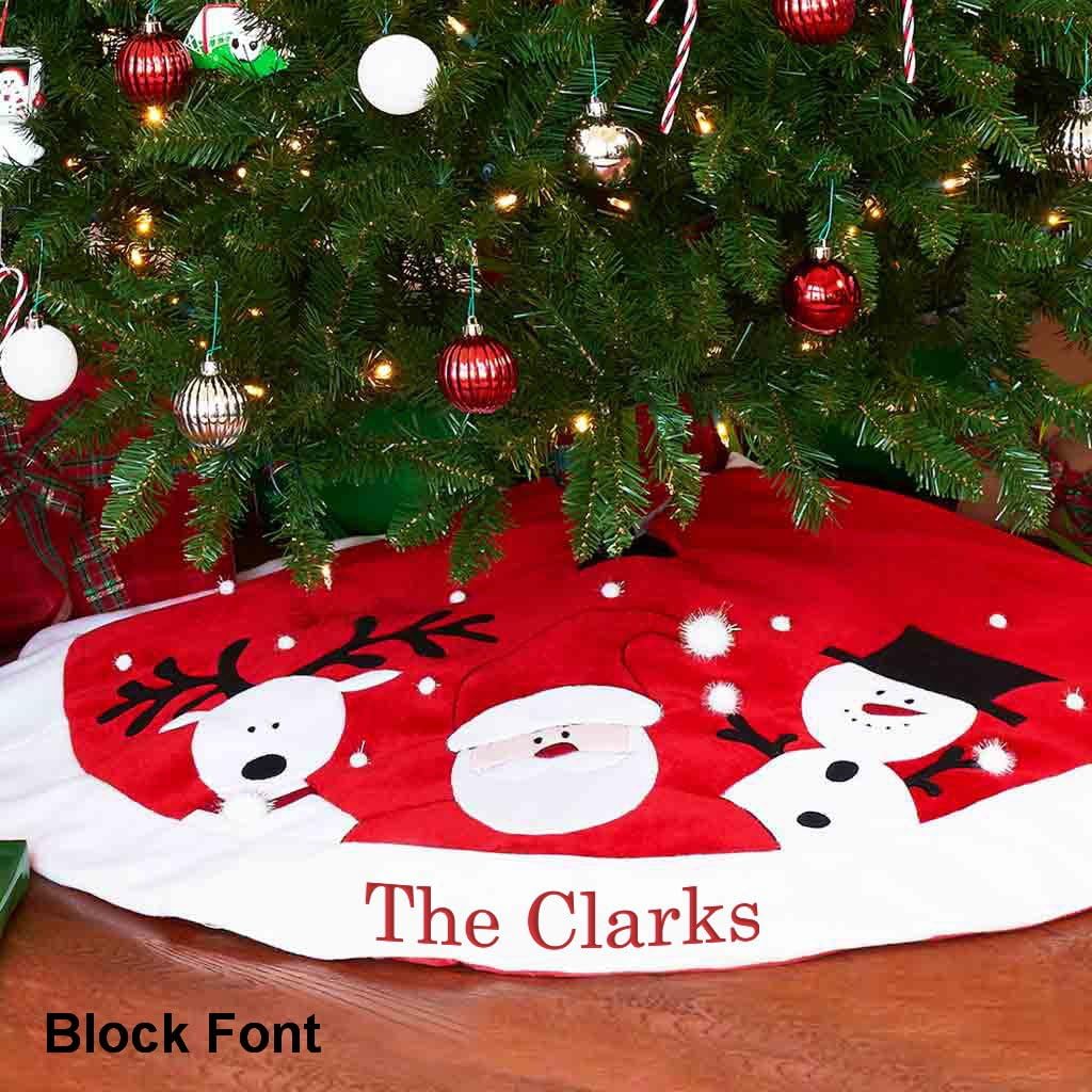 Personalized Christmas Tree Skirt - 60" (Santa, Reindeer, Snowman Tree Skirt)