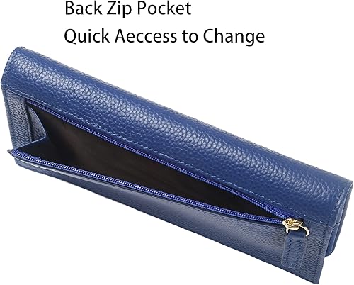 Vista 6 de Lavemi Carteras de cuero ultrafinas con bloqueo RFID para tarjetas de crédito plegables para mujeres