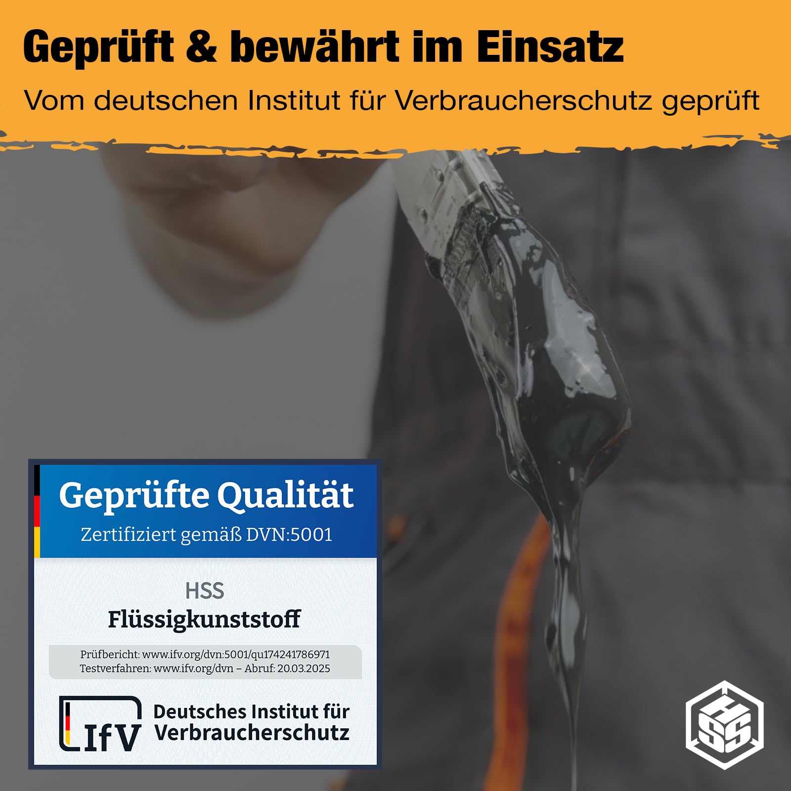 HSS Flüssigkunststoff 5Kg Grau - Abdichtung & Reparatur | Wasserabdichtung. Im Innen- und Außenbereich einsetzbar. MS-Technologie. Witterungsbeständig.