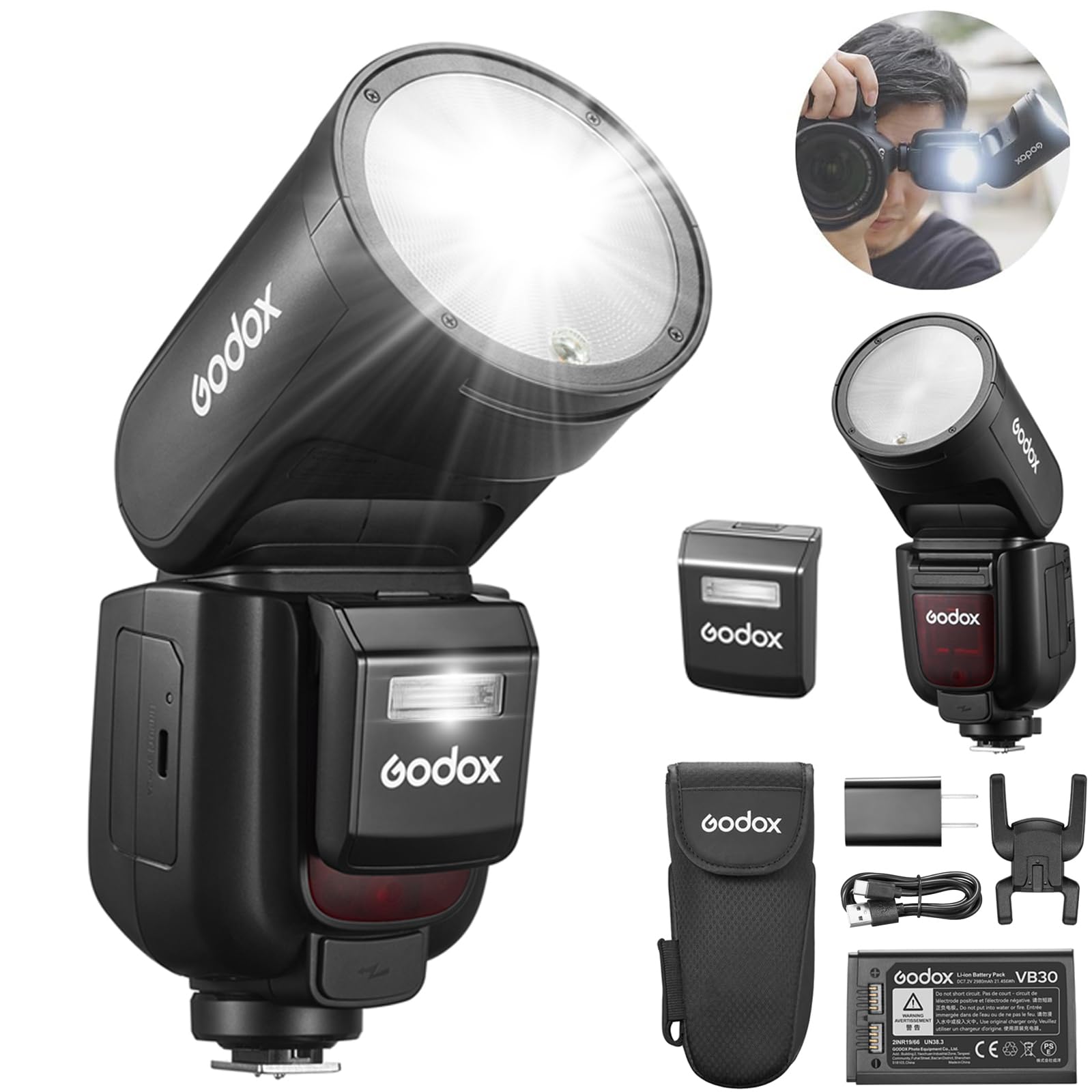 Godox V1Pro N V1Pro-N Camera Flash Speedlight Godox V1-N Upgraded Version for Nikon Cameras