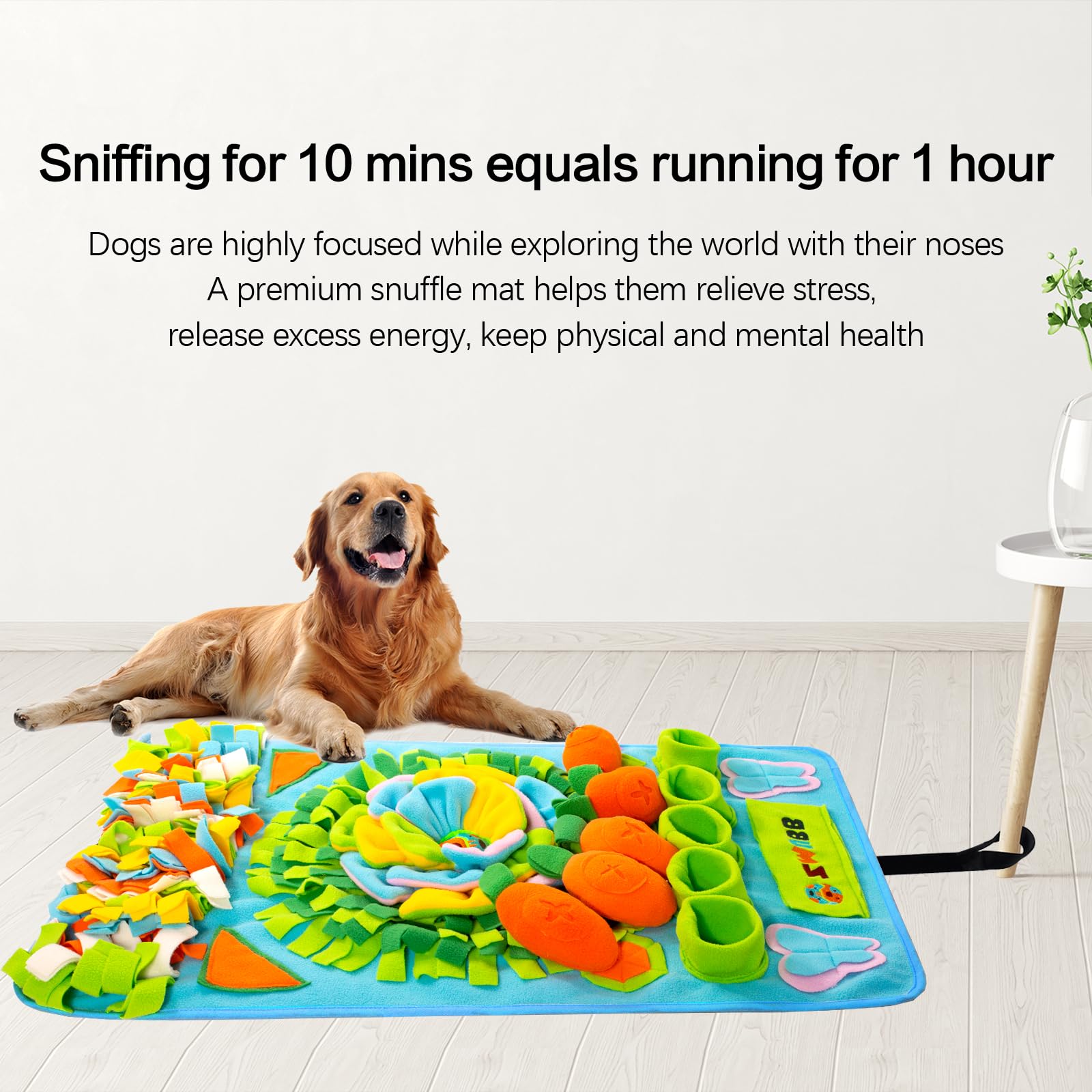 Schnüffelmatte für Hunde, Schnüffelmatte, Nasenarbeit, Fütterungsmatte, langsames Füttern, interaktives Hunde-Puzzle-Spielzeug für Training und Stressabbau, fördert natürliche Futtersuche (78,9