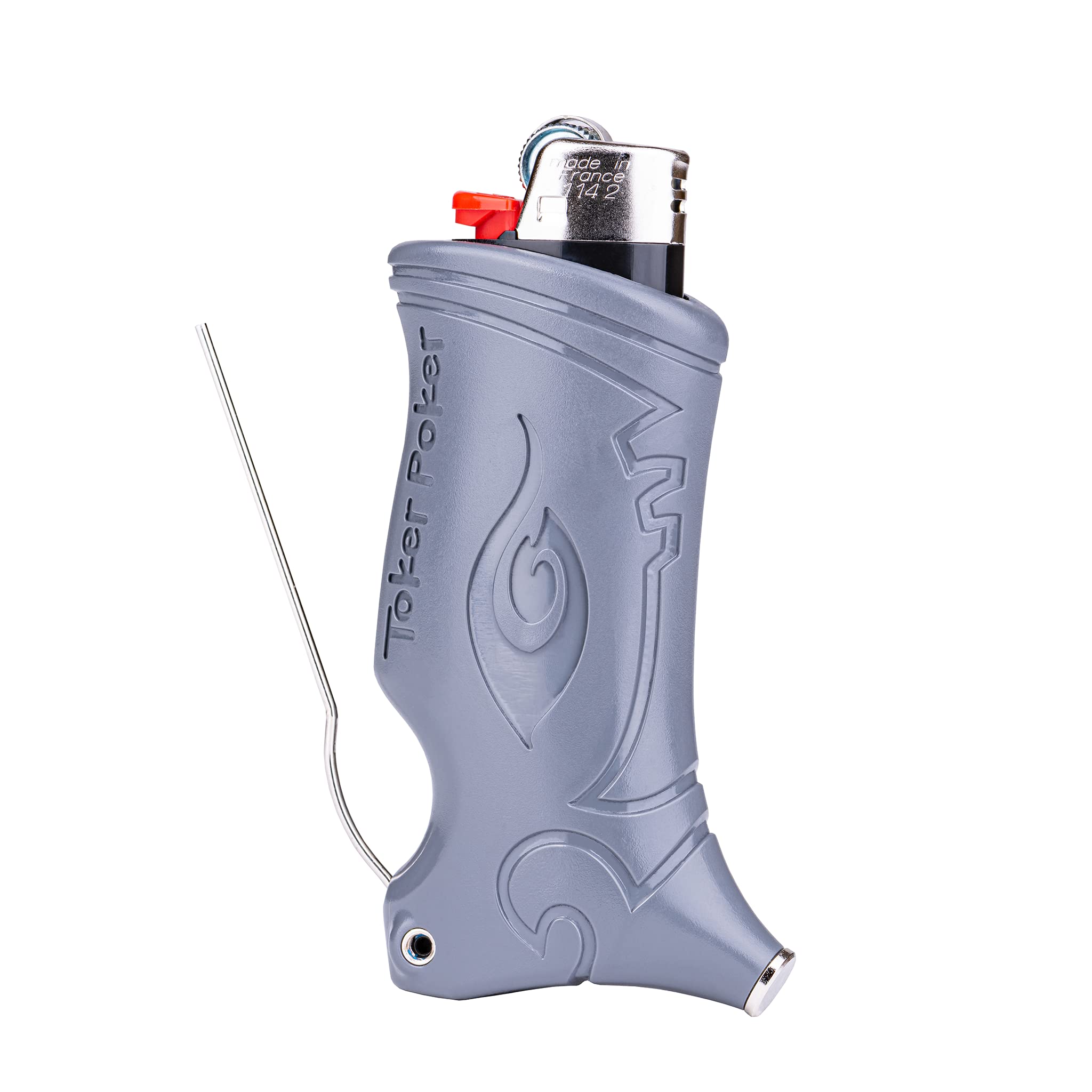Toker Poker - Bic Lighter Case Multi Tool 2.0 - Grey, All Inclusive Tool for Camping and Other